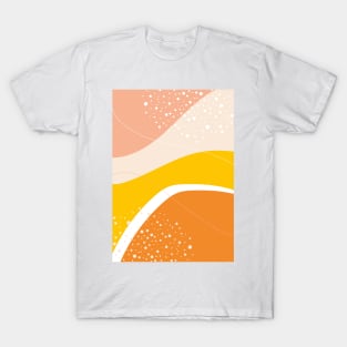 Modern Abstract Organic Shapes in Pink, Yellow and Orange T-Shirt